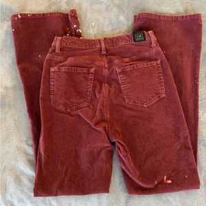 Maroon corduroy flares